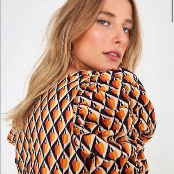 FARM RIO Orange and navy mini dress - Picture 3 of 12